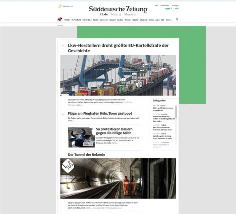 Platzhalter für Werbeanzeige auf News-Portal
